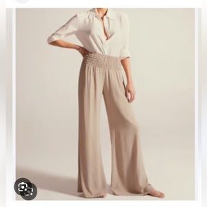 Pairs Los Angeles Tan Wide Leg Elastic Waist Pants